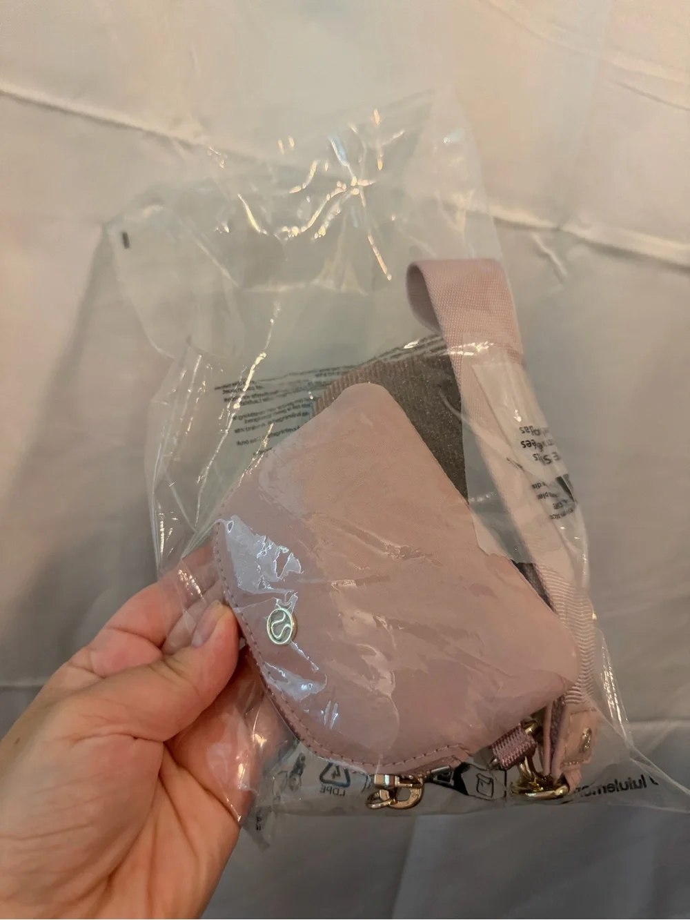 NWT Lululemon Dual Pouch Wristlet Wallet GLITTER Pink Champagne Mink Berry Gold